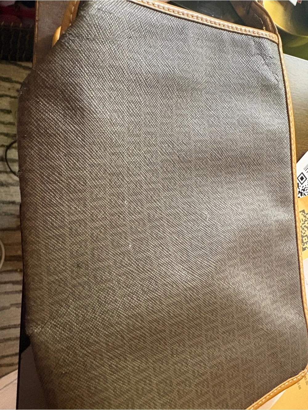 Fendi Vintage Makeup Brown Bag with Tan Leather Trim